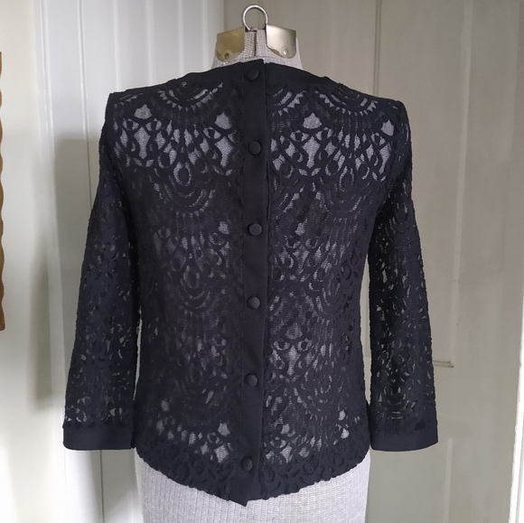 BANANA REPUBLIC Black Lace Top - Picture 4 of 6